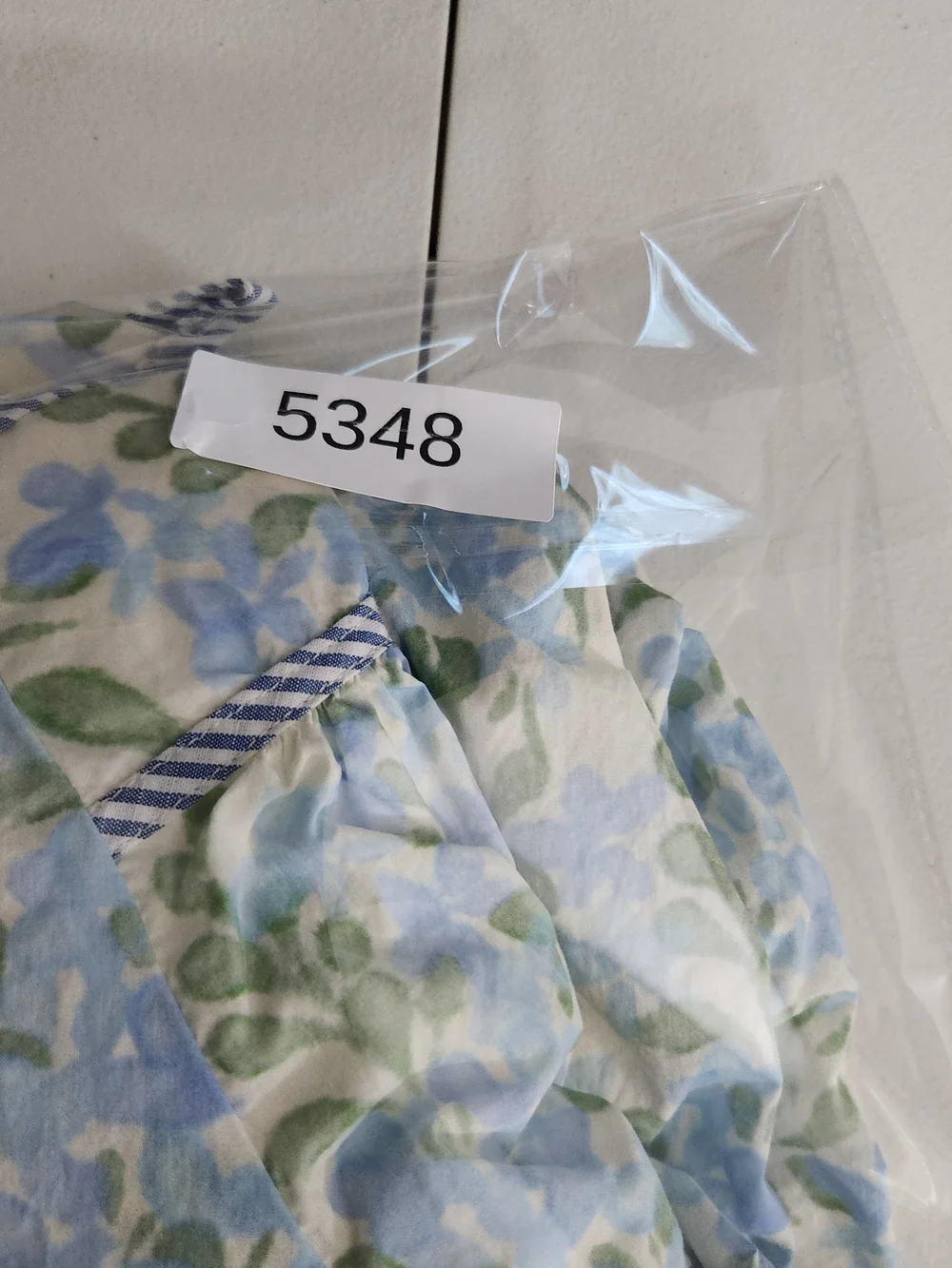 Umgee Light Blue Floral Midi Dress with Green Leaf Print - Picture 10 of 10